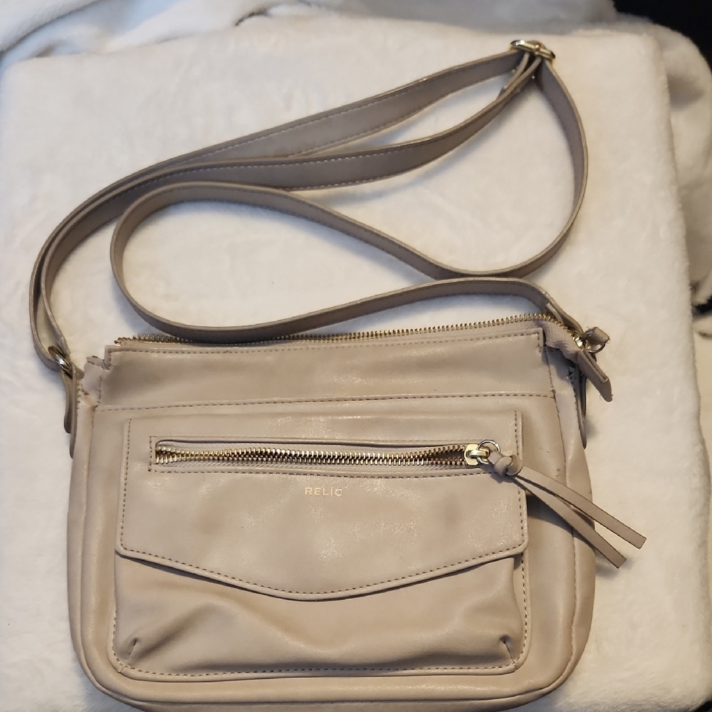 Relic by‎ Fossil Beige Crossbody Bag with Adjustable Strap and Textured Finish